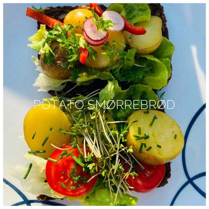 Vegan Danish potato smørrebrød