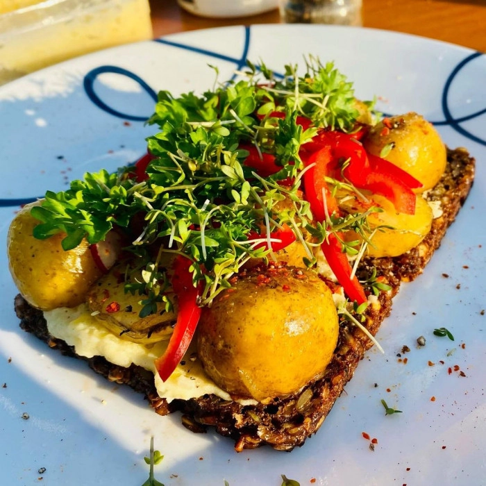 Vegan Danish potato smørrebrød