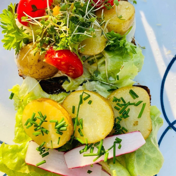 Vegan Danish potato smørrebrød